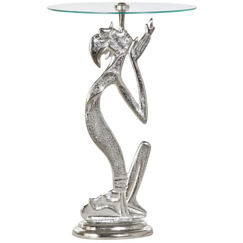 Table Auxiliaire Aluminium Verre 46X46X72 Personne