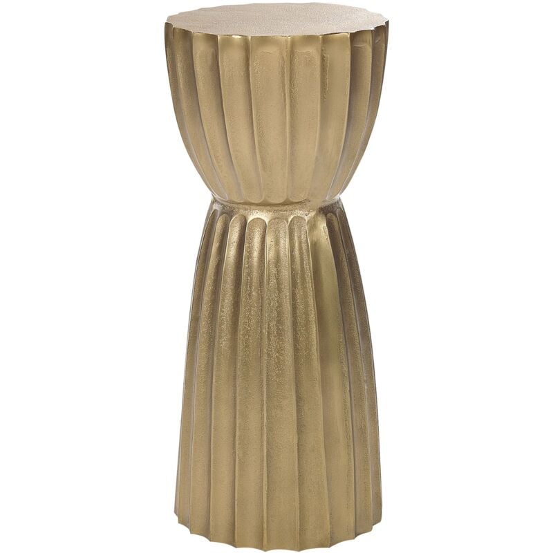 Table d'Appoint Dorée en Aluminium 24 x 56 cm Moderne en Forme de Robe Vieilli Ouyen