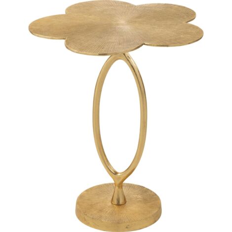 Table d'appoint dorée en métal design floral élégant - Doré finition métal élégant
