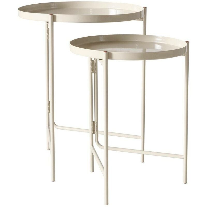 Table d'appoint drago, beige, lot de 2