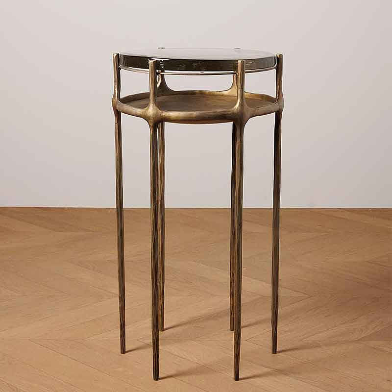 Table d'appoint Eclat fer doré 54x27x27cm