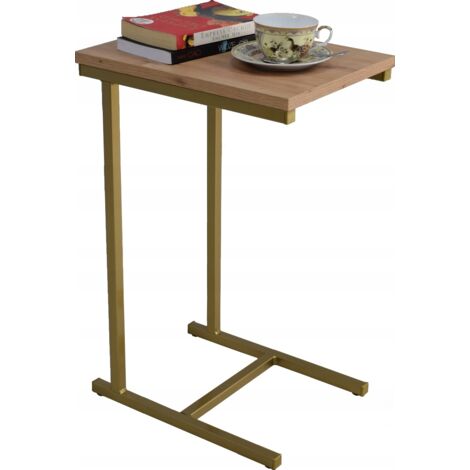 Table d'appoint ECO en profilés artisanaux en chêne doré