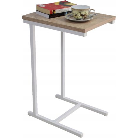 Table d'appoint ECO en profils de chêne Sonoma blanc mat
