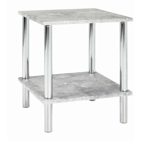 Table d'Appoint Effet Béton "Miguel" 47cm Gris