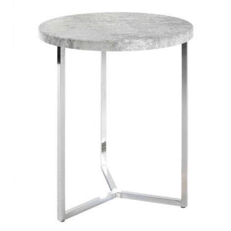 Table d'Appoint Effet Béton "Miguel" 54cm Gris