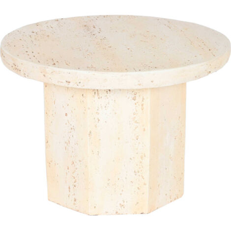Table d'appoint effet marbre beige élégance contemporaine - Beige effet marbre