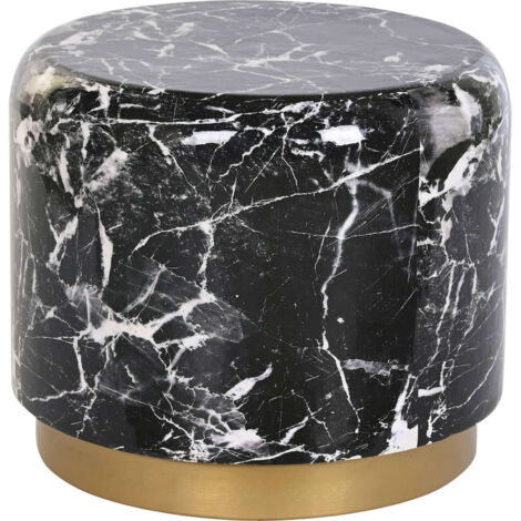 Table d'appoint effet marbre élégance et robustesse - Noir marbré avec nuances de blanc et gris