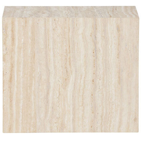 Table d'appoint effet travertin 35x25cm - Beige - York