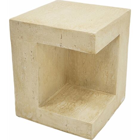 Table d'appoint effet travertin design naturel élégant - beige naturel effet travertin