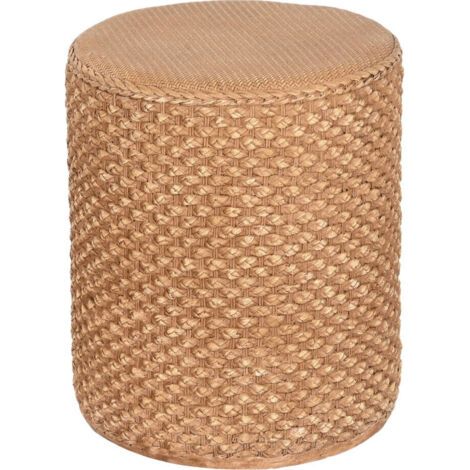 Table d'appoint effet tressé couleur bois clair style naturel - bois clair effet tressé naturel