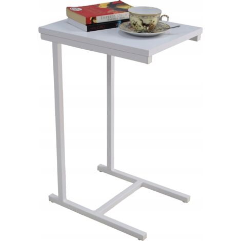Table d'appoint EKO en profilés blanc mat Blanc mat