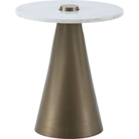 Table d'appoint élégance marbre doré - Blanc marbré avec touches dorées