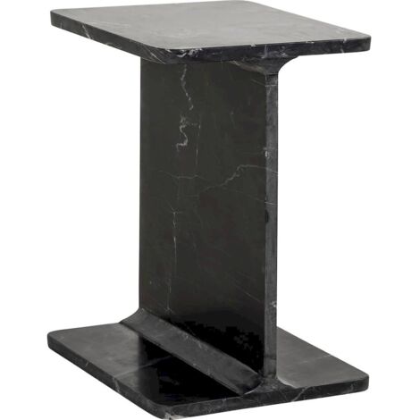 Table d'appoint élégante en marbre noir - Noir intense