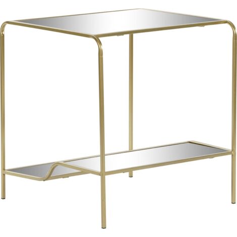 Table d'appoint élégante miroir finition or - Doré mat élégant et chic