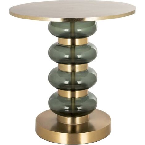 Table d'appoint élégante verte - Vert foncé et or
