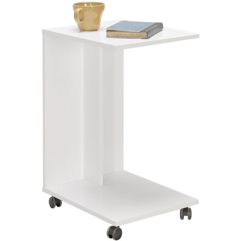 Table d'appoint en bois coloris blanc - longueur 45 x profondeur 35 x hauteur 65 cm