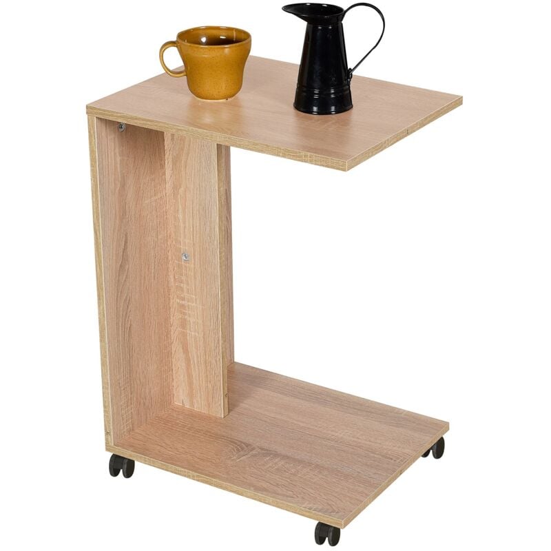 Table d'appoint en bois coloris chêne cambrian - longueur 45 x profondeur 35 x hauteur 65 cm