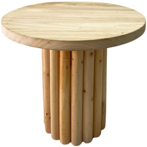 Table d'appoint en bois de paulownia – Style bohème – Compacte et légère – Pour objets décoratifs et plantes – Design élégant – Signes Grimalt