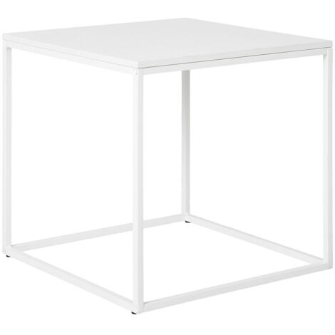 Table d'appoint en bois et métal blanc - Blanc - Vita