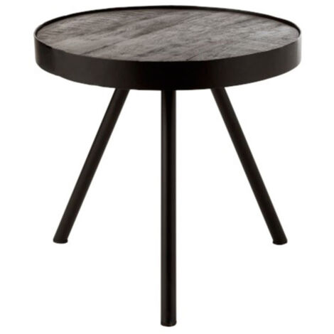 Table d'Appoint en Bois & Fer "Fien" 50cm Naturel