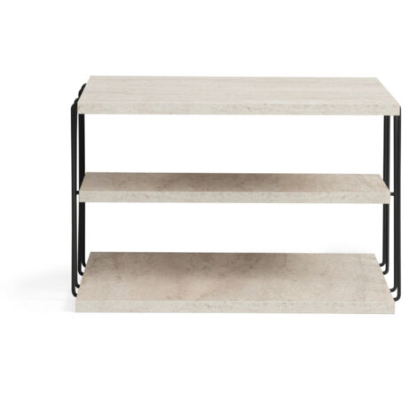 table d'appoint en bois "Lifon" - 50 x 40 x 33 cm - Travertin