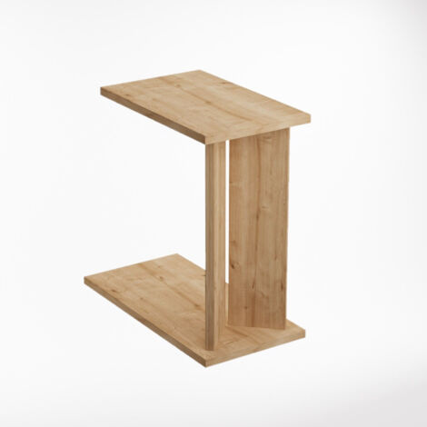 Table d'appoint en bois "Lun" - 25 x 50 x 48 cm - Beige