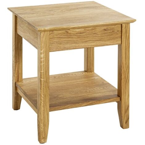 Table d'appoint en bois massif huilé coloris chêne - Longueur 45 x Hauteur 52 x Profondeur 45 cm