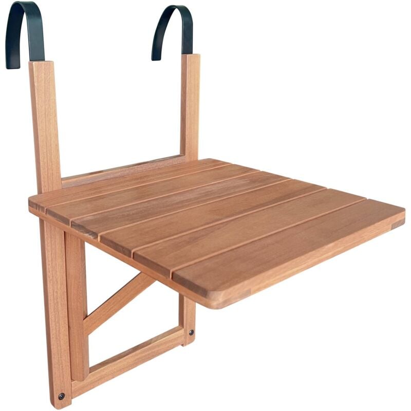 Table d'appoint en bois pour balcon. carrée. rabattable. hauteur ajustable - Bois