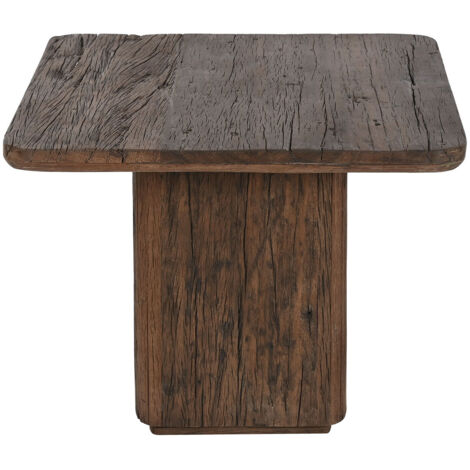 Table d'appoint en bois recyclé coloris naturel - longueur 41 x profondeur 41 x Hauteur 50 cm