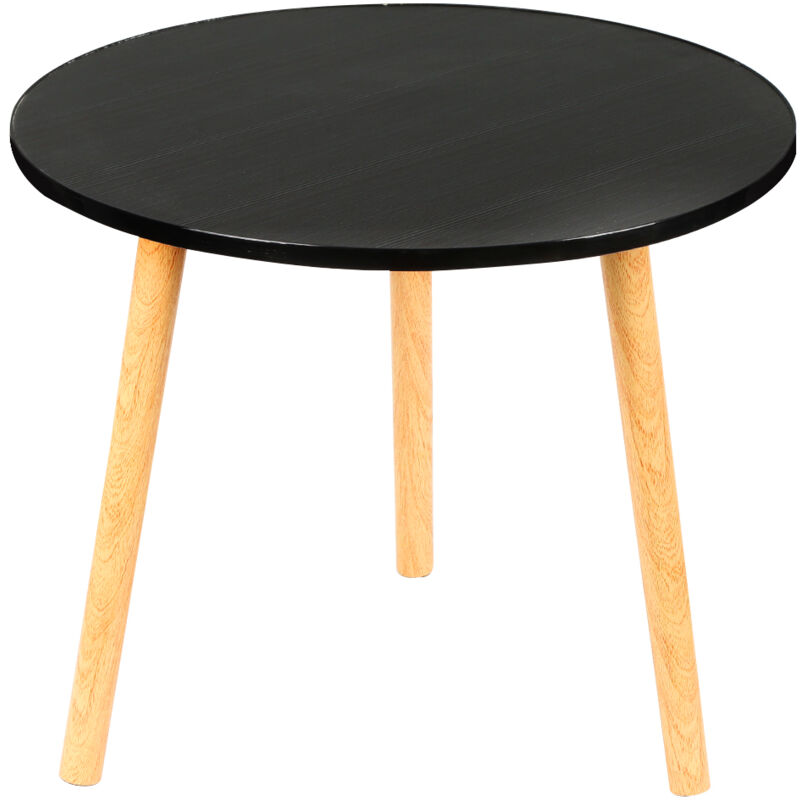 Skecten - Table d'appoint en bois, table basse ronde, ø 50 x 40 cm, table de salon, table de chevet avec plateau, table basse, support à fleurs,