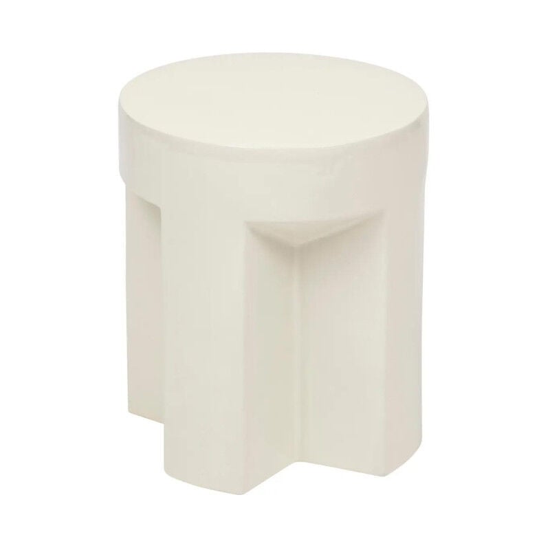Atmosphera - Table d'Appoint en Céramique 'Kriz' 41cm Ivoire