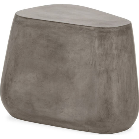Table d'appoint en ciment gris anthracite effet pierre moderne - Gris anthracite foncé effet pierre
