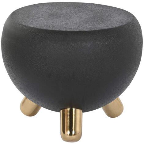 Table d'appoint en fer coloris noir, doré - diamètre 51 x Hauteur 44 cm