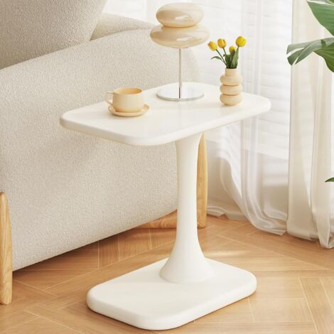 Table d'appoint en forme de C pour canapé, table d'appoint moderne pour salon, table de chevet unique pour chambre à coucher, tables basses et tables de chevet blanches