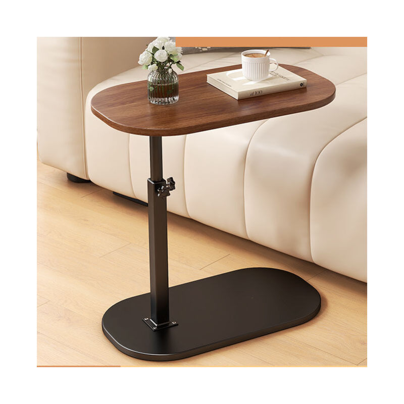 Tonchean - Table d'appoint en forme de c, table d'appoint fine à hauteur réglable, plateau tv pivotant à 360°, tables de canapé coulissantes sous les