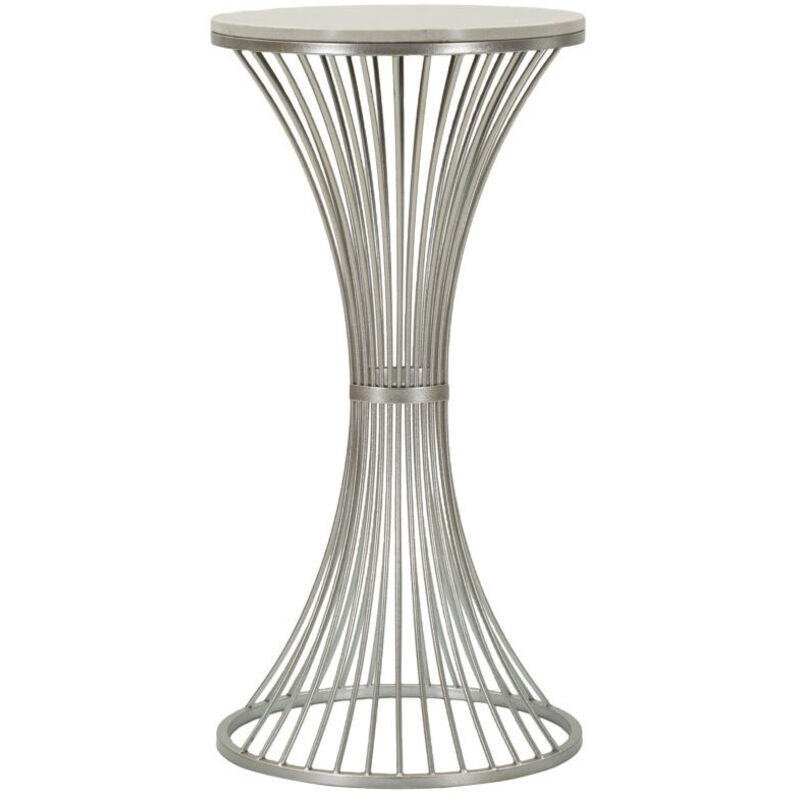 Table d'Appoint en Marbre "Funnel" 79cm Argent