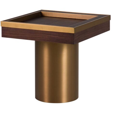 Table d'appoint en MDF et acier inoxydable. Noblesse 50 x 50 x 50 cm