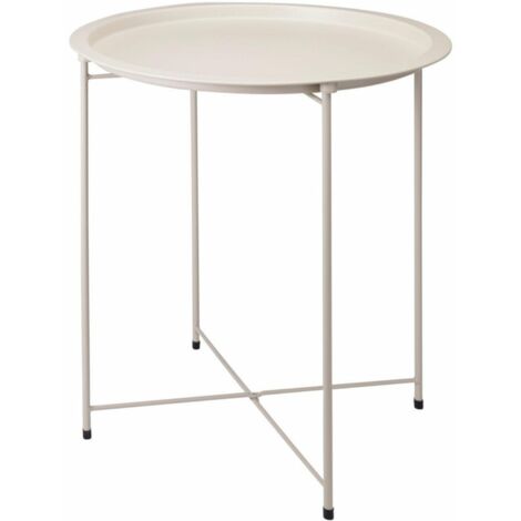 Table d'appoint en métal beige 47 x 50 cm