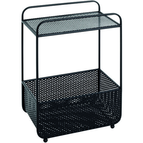 Table d'appoint en métal coloris noir - Longueur 41 x Profondeur 25 x Hauteur 58 cm