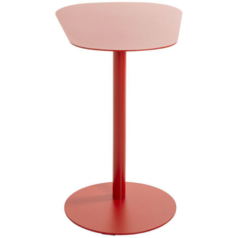 Table d'appoint en métal coloris rouge -longueur 53 x profondeur 38 x hauteur 60 cm