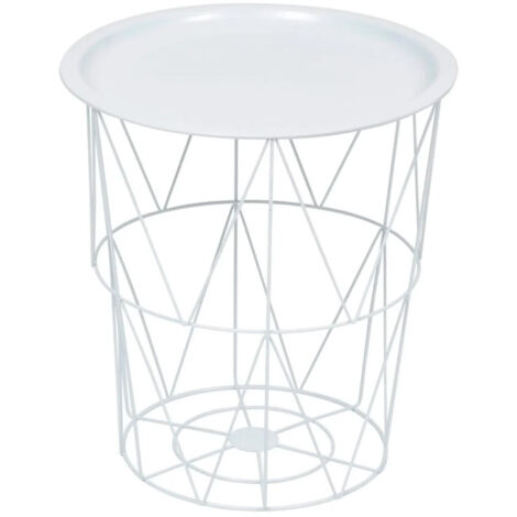 Table d'Appoint en Métal "Kumi" 40cm Blanc