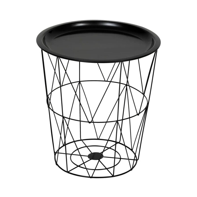 Atmosphera - Table d'Appoint en Métal 'Kumi' 40cm Noir Atmosphera - Table d'Appoint en Métal 'Kumi' 40cm Noir