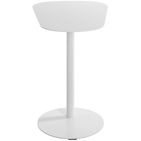 Table d'appoint en métal laqué coloris blanc -longueur 53 x profondeur 38 x hauteur 60 cm