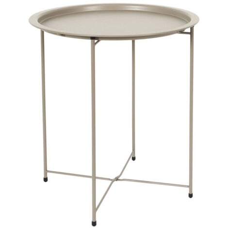 Table d'Appoint en Métal "Sienna" 50cm Beige