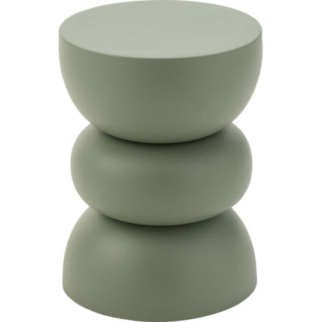 Table d'appoint en métal vert design moderne pour salon - Vert sauge mat contemporain
