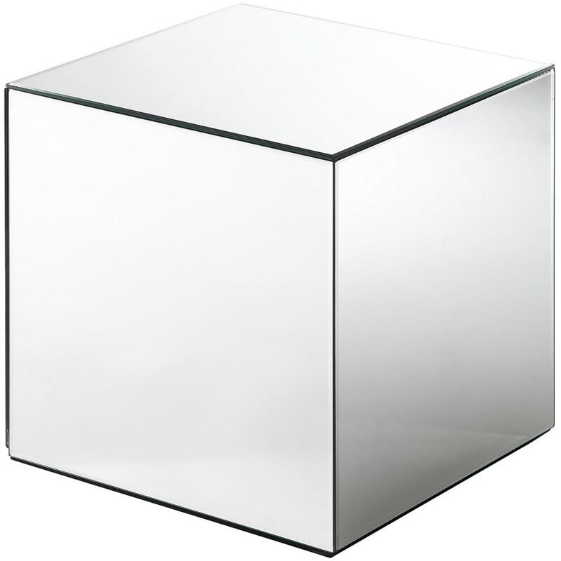 Table d'appoint en miroir et MDF - CUBIX de Pascal MORABITO Table d'appoint en miroir et MDF - CUBIX de Pascal MORABITO