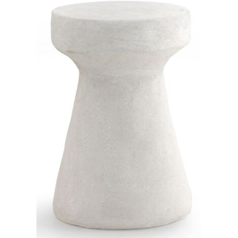 table d'appoint en polyrésine couleur ciment blanc