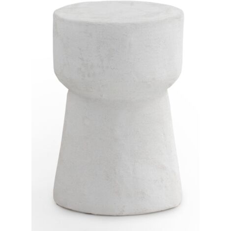 table d'appoint en polyrésine couleur ciment blanc