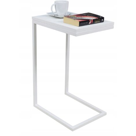 Table d'appoint en profilés blanc mat Blanc Mat