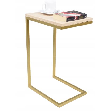 Table d'appoint en profils de chêne doré de Sonoma